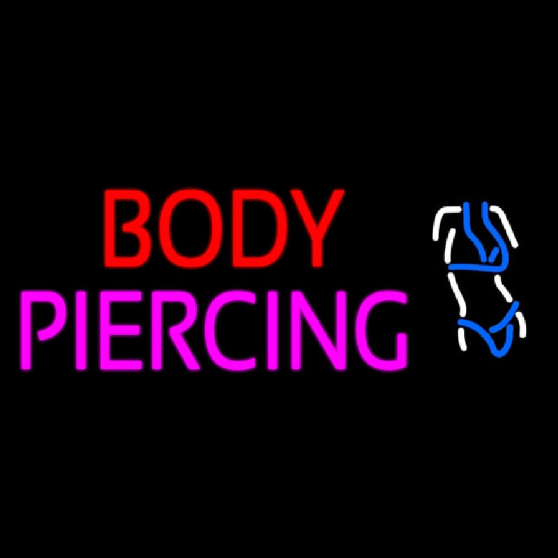 Body Piercing Logo Enseigne Néon