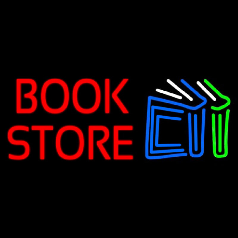 Book Store With Book Logo Enseigne Néon