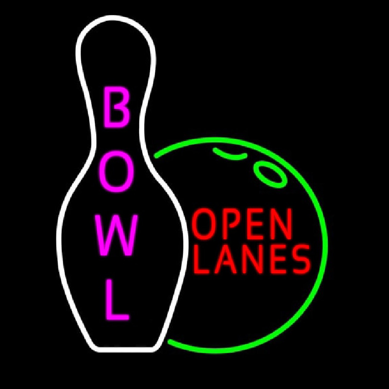 Bowl Open Lanes Enseigne Néon