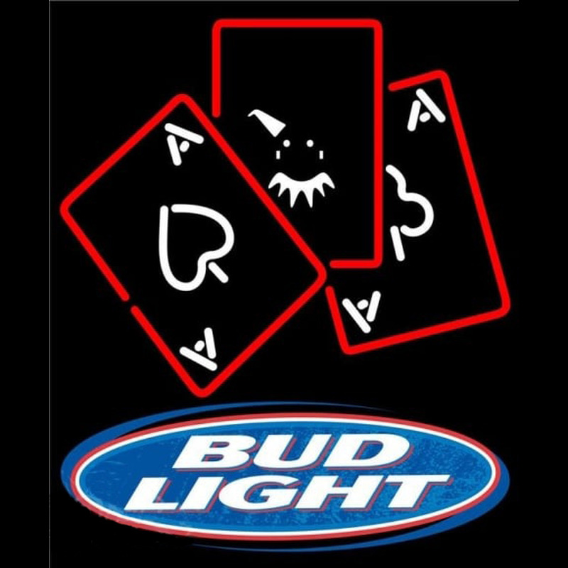 Bud Light Ace And Poker Beer Sign Enseigne Néon