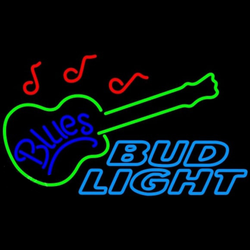 Bud Light Blues Guitar Beer Sign Enseigne Néon