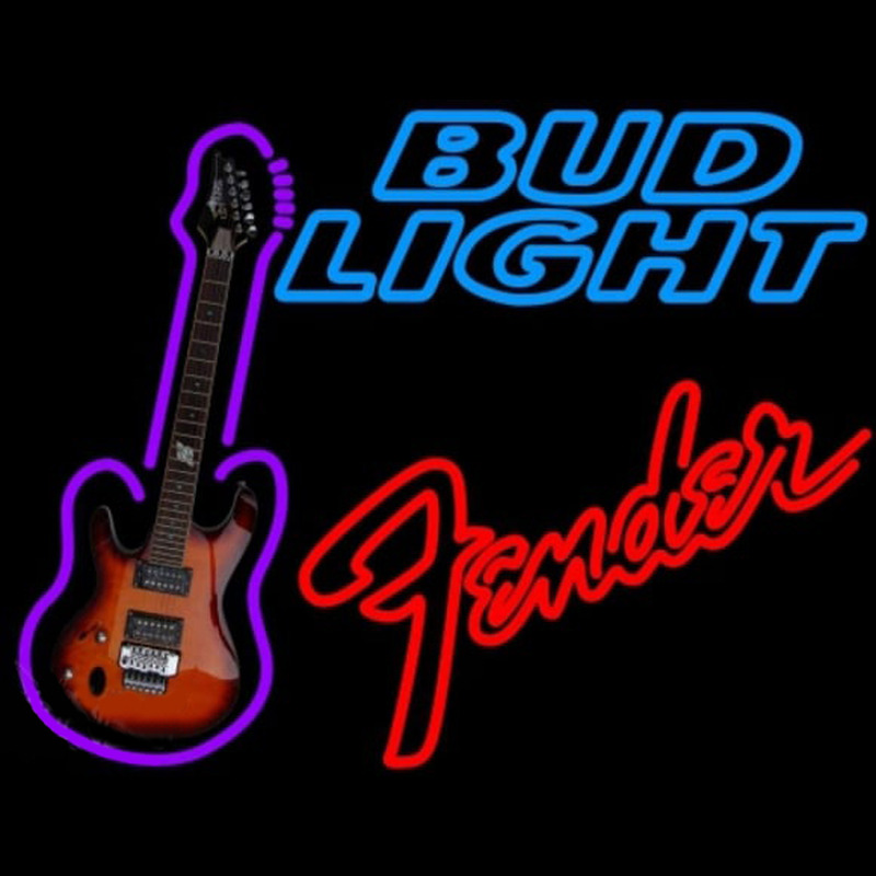 Bud Light Fender Red Guitar Beer Sign Enseigne Néon