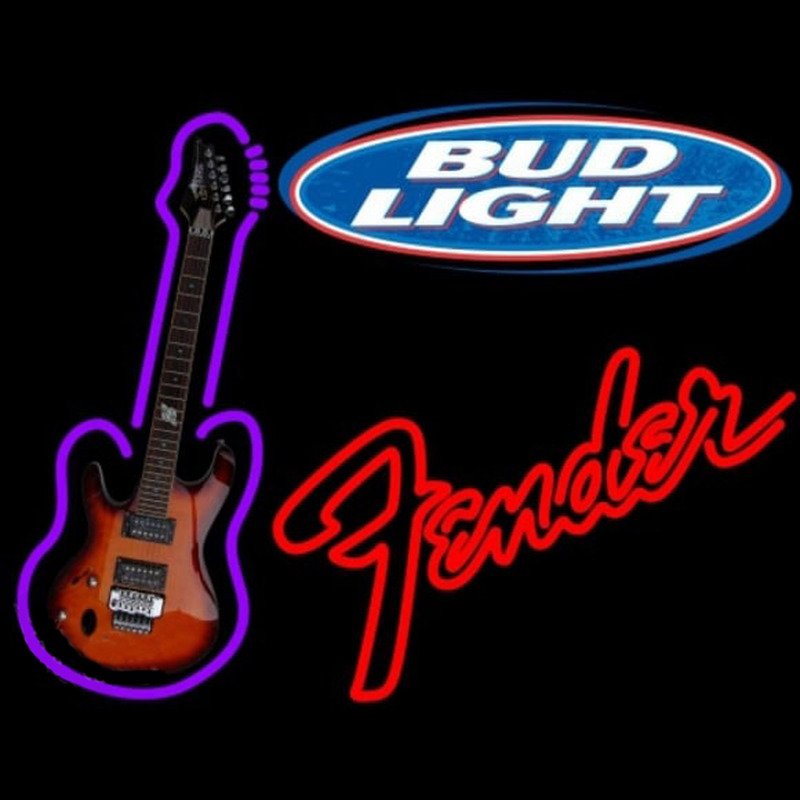 Bud Light Fender Red Guitar Beer Sign Enseigne Néon