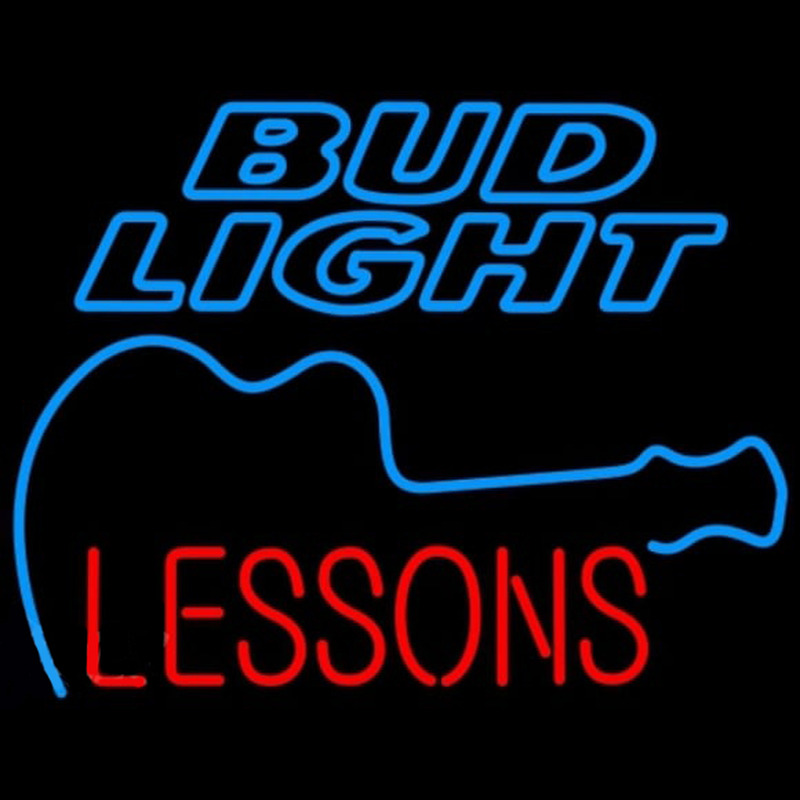 Bud Light Guitar Lessons Beer Sign Enseigne Néon