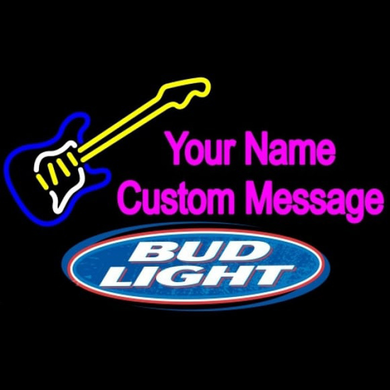 Bud Light Guitar Logo Beer Sign Enseigne Néon