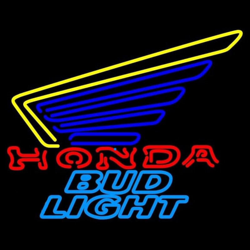Bud Light Honda Motorcycles Gold Wing Beer Sign Enseigne Néon