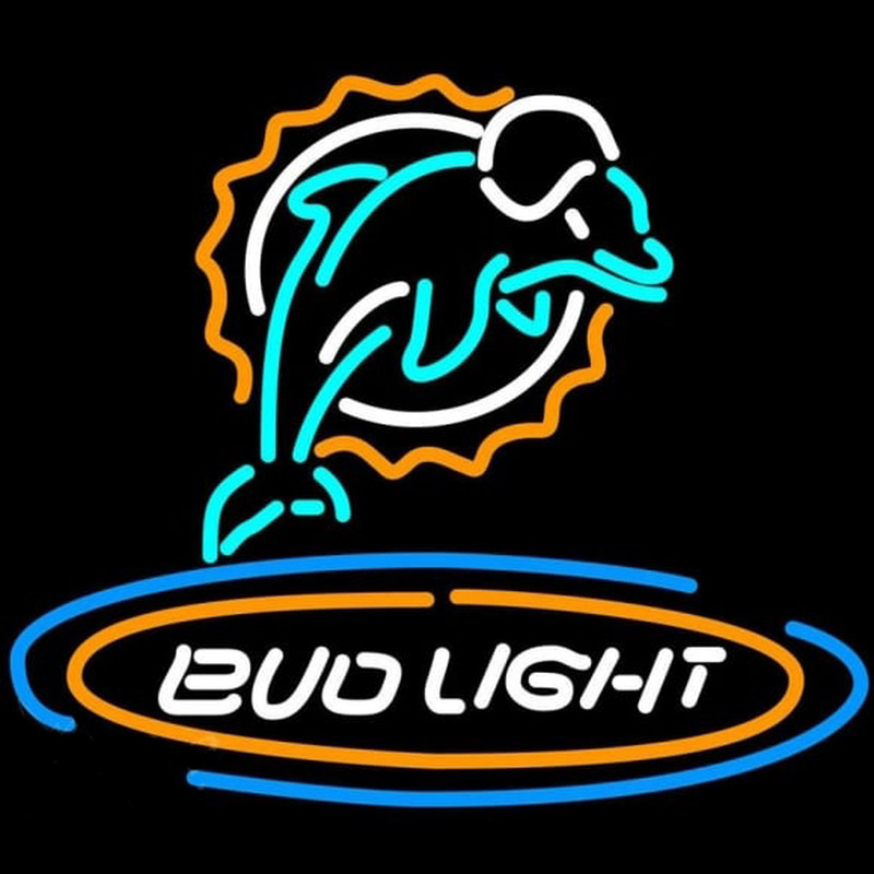Bud Light Miami Dolphins Beer Sign Enseigne Néon