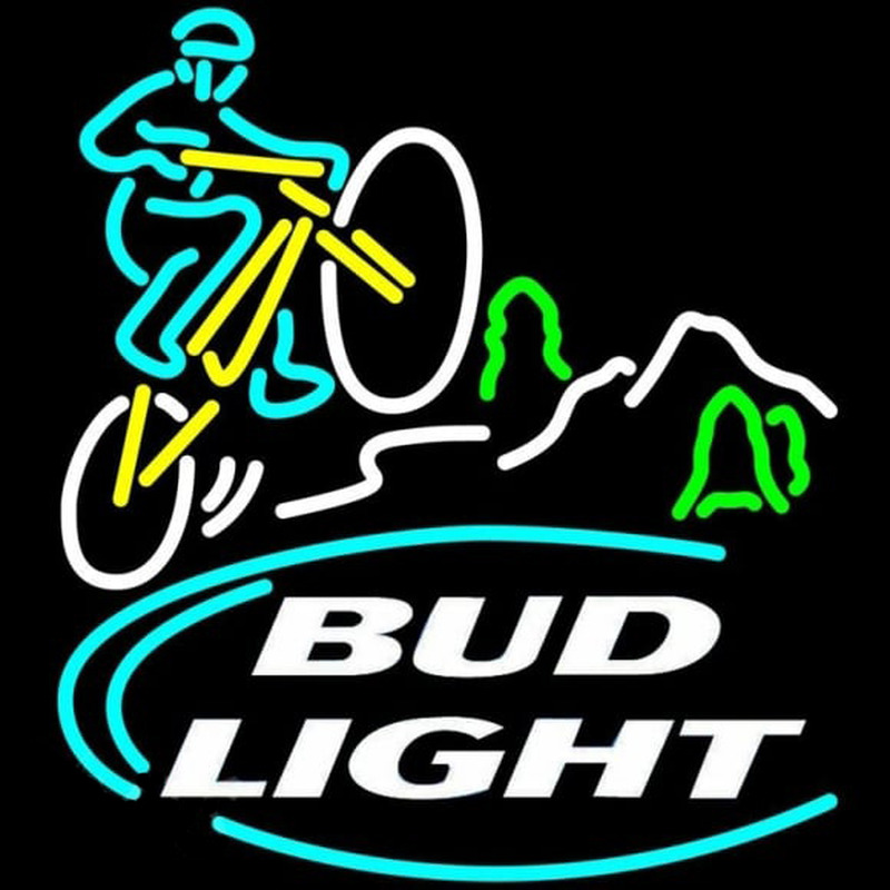 Bud Light Mountain Biker Beer Sign Enseigne Néon