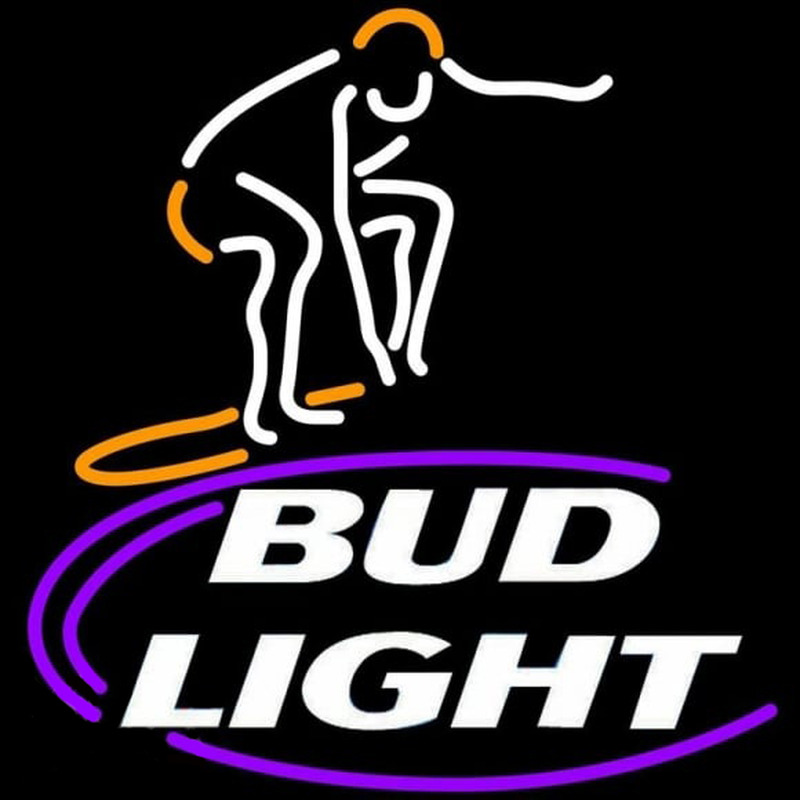 Bud Light Surfer Beer Sign Enseigne Néon
