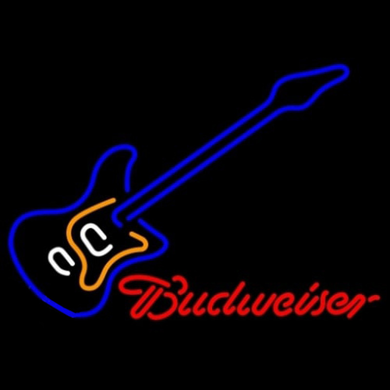 Budweiser Blue Electric Guitar Enseigne Néon