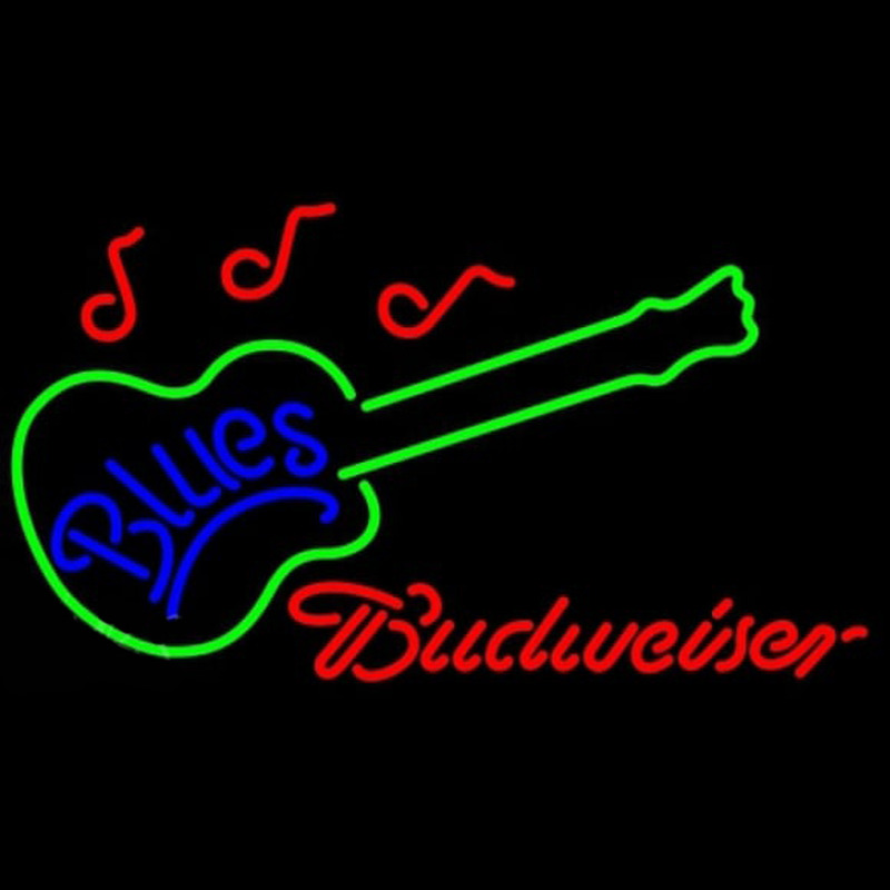 Budweiser Blues Guitar Beer Sign Enseigne Néon