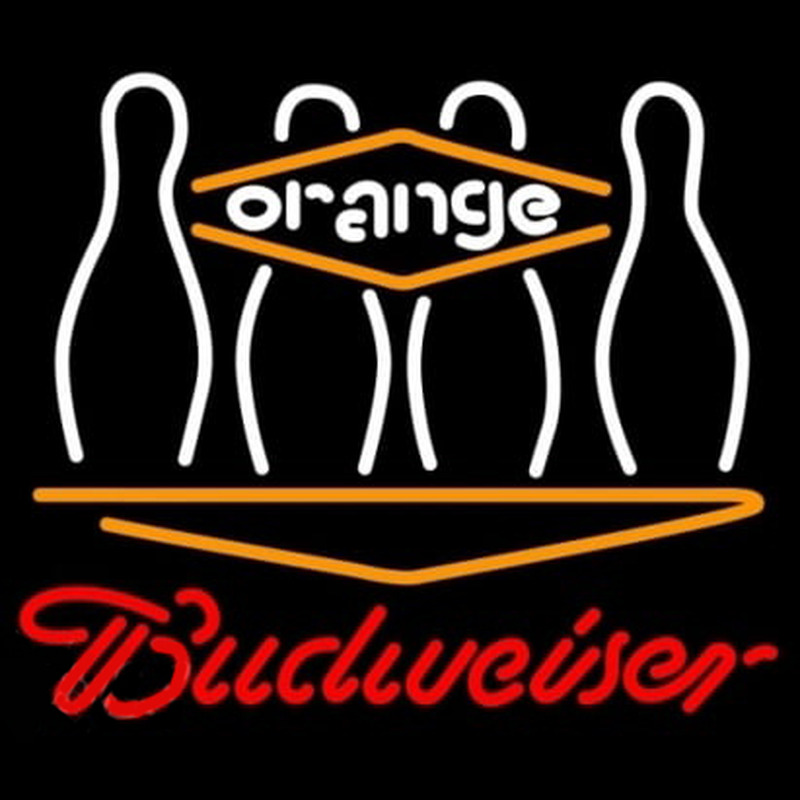Budweiser Bowling Orange Enseigne Néon