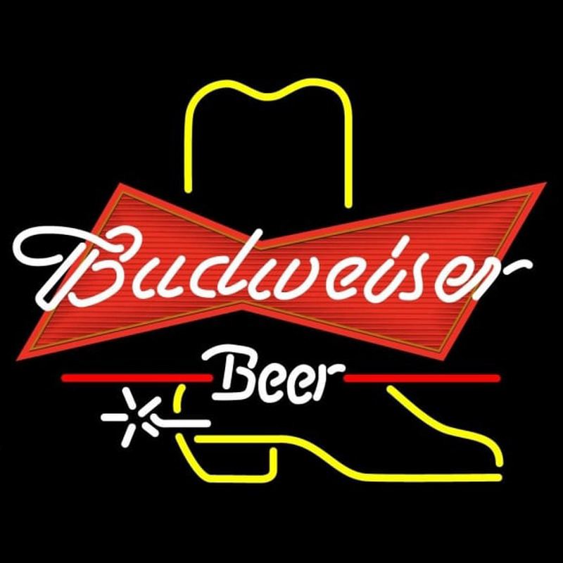 Budweiser Cowboy Boot Beer Sign Enseigne Néon