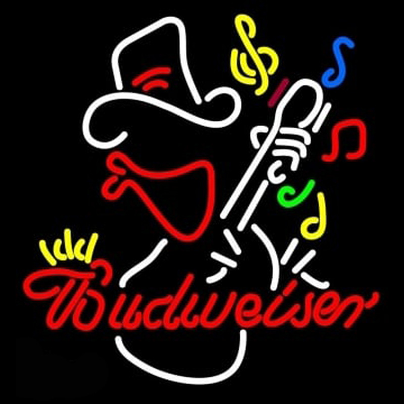 Budweiser Cowboy Guitar Enseigne Néon