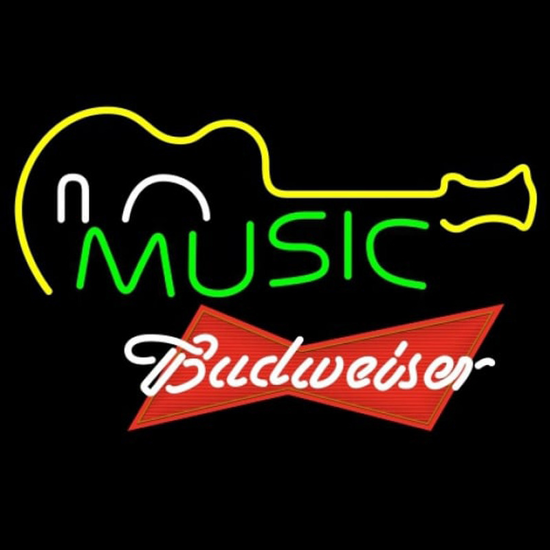 Budweiser Red Music Guitar Beer Sign Enseigne Néon