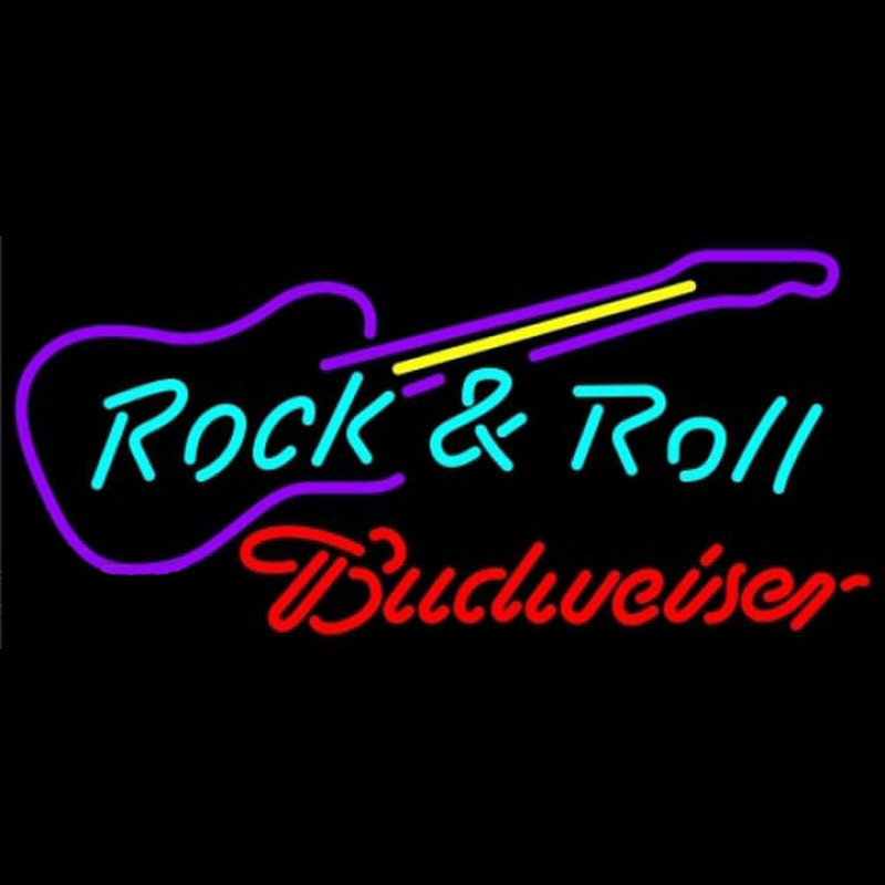 Budweiser Rock N Roll Guitar Beer Sign Enseigne Néon