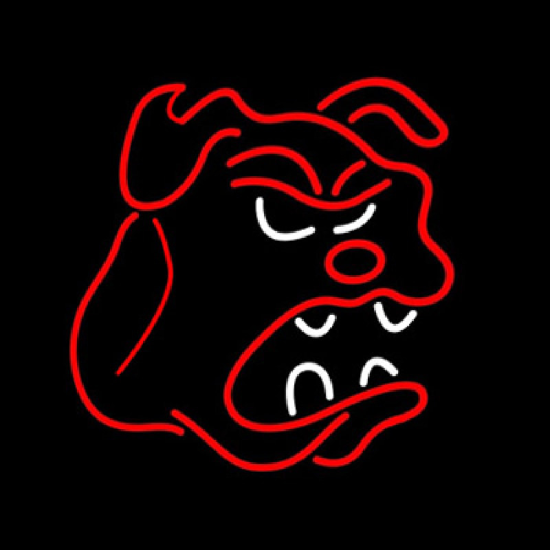 Bull Dog Logo Enseigne Néon