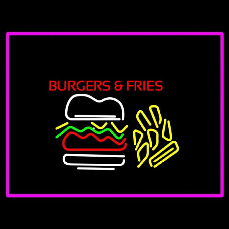Burgers And Fries Enseigne Néon