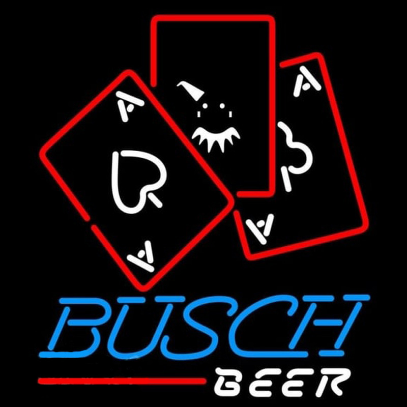 Busch Ace And Poker Beer Sign Enseigne Néon