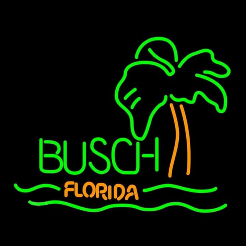 Busch Florida with Palm Tree Beer Sign Enseigne Néon