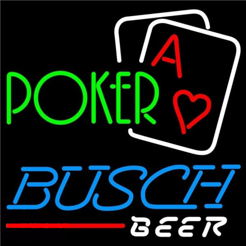 Busch Green Poker Beer Sign Enseigne Néon