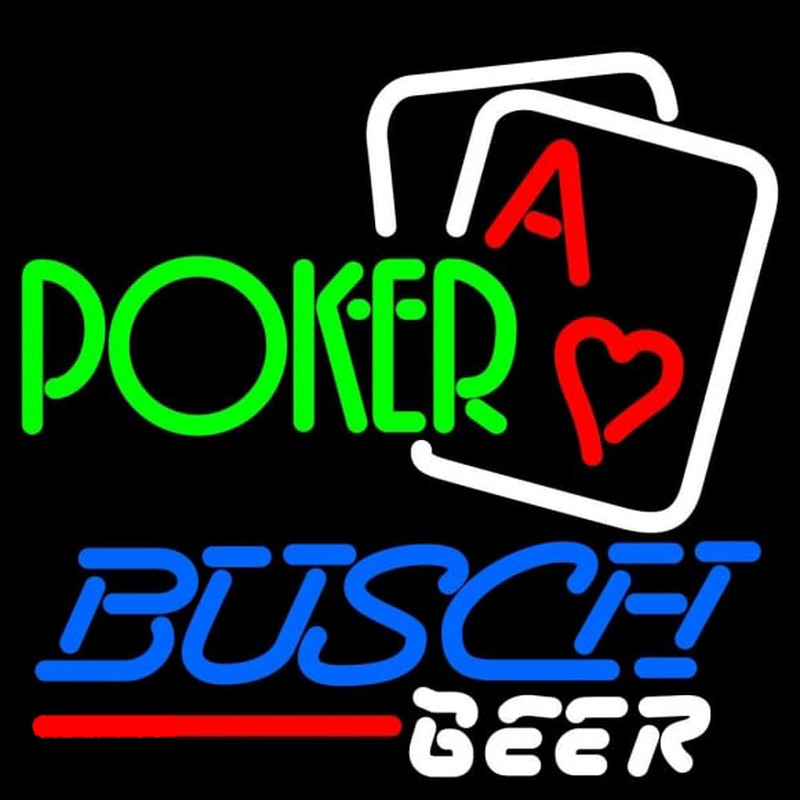 Busch Green Poker Beer Sign Enseigne Néon