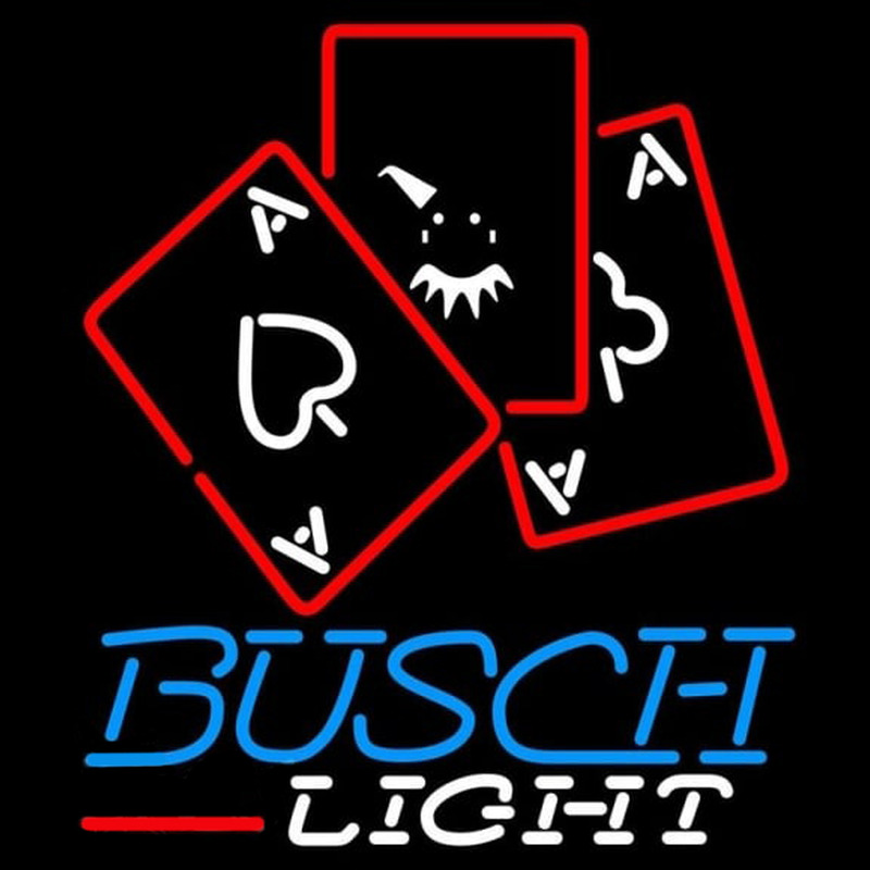 Busch Light Ace And Poker Beer Sign Enseigne Néon