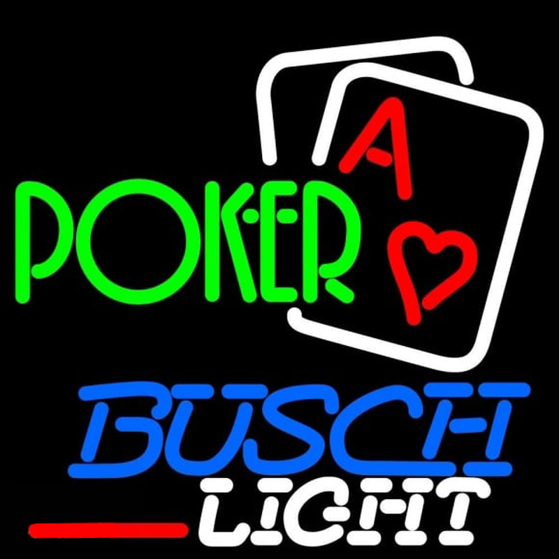Busch Light Green Poker Beer Sign Enseigne Néon