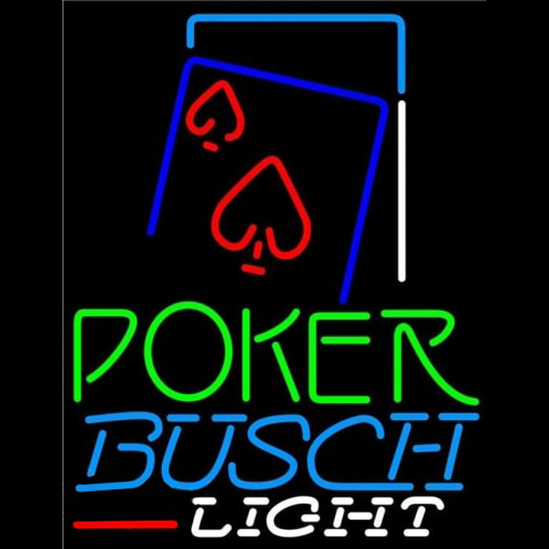 Busch Light Green Poker Red Heart Beer Sign Enseigne Néon