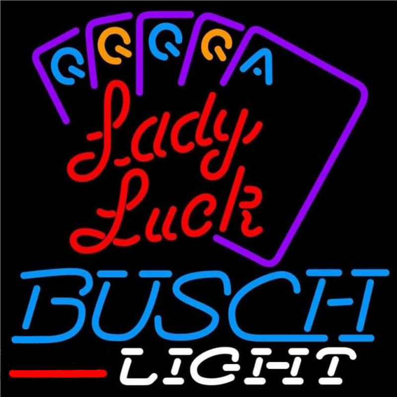 Busch Light Lady Luck Series Beer Sign Enseigne Néon