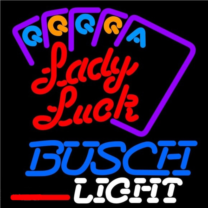 Busch Light Lady Luck Series Beer Sign Enseigne Néon