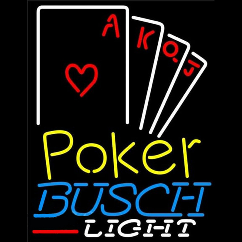 Busch Light Poker Ace Series Beer Sign Enseigne Néon