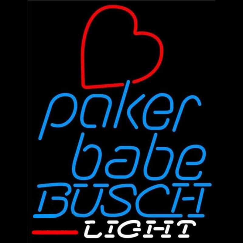 Busch Light Poker Girl Heart Babe Beer Sign Enseigne Néon
