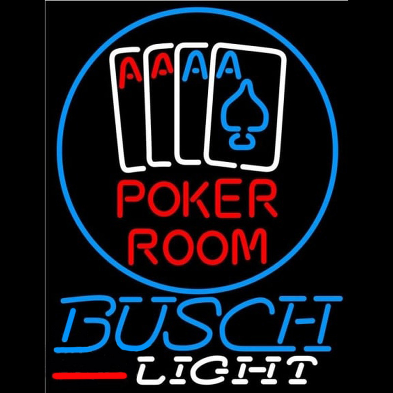 Busch Light Poker Room Beer Sign Enseigne Néon