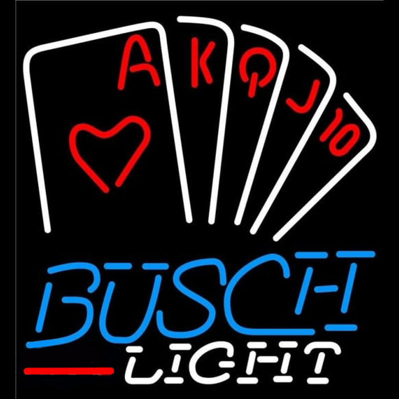 Busch Light Poker Series Beer Sign Enseigne Néon