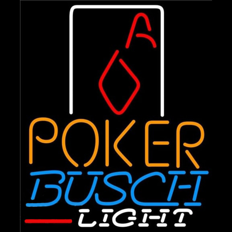 Busch Light Poker Squver Ace Beer Sign Enseigne Néon