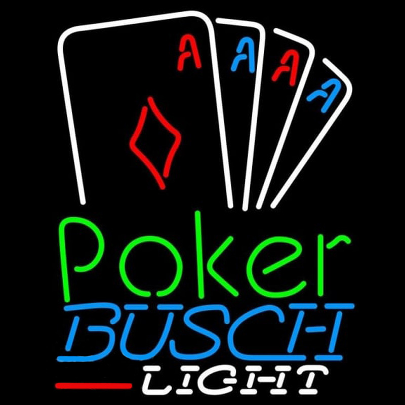 Busch Light Poker Tournament Beer Sign Enseigne Néon