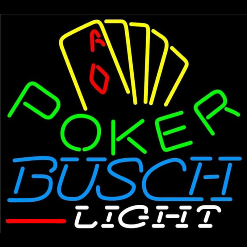 Busch Light Poker Yellow Beer Sign Enseigne Néon