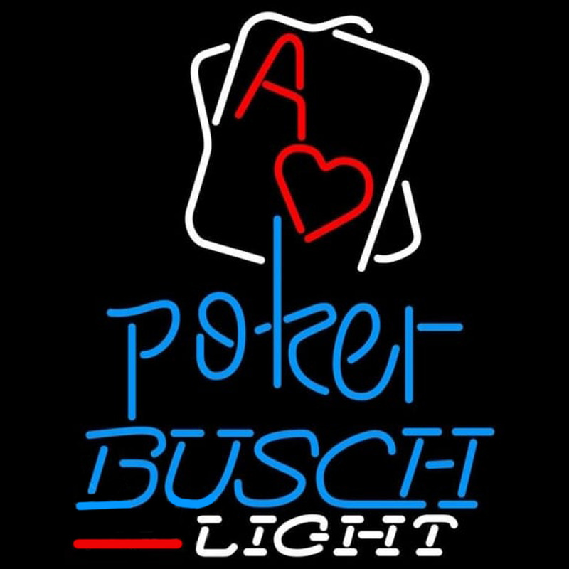 Busch Light Rectangular Black Hear Ace Beer Sign Enseigne Néon