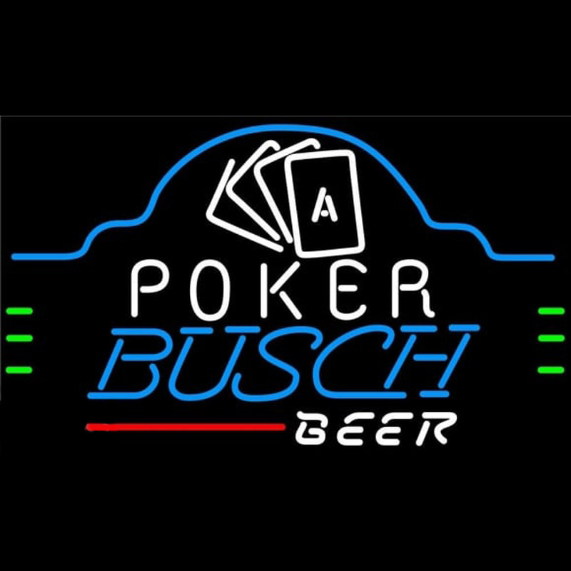 Busch Poker Ace Cards Beer Sign Enseigne Néon