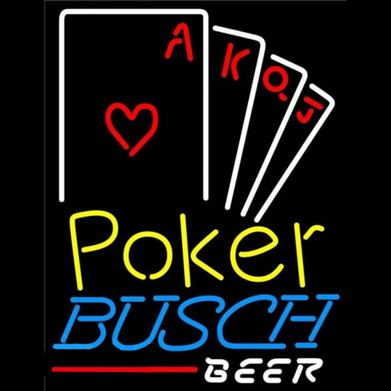 Busch Poker Ace Series Beer Sign Enseigne Néon