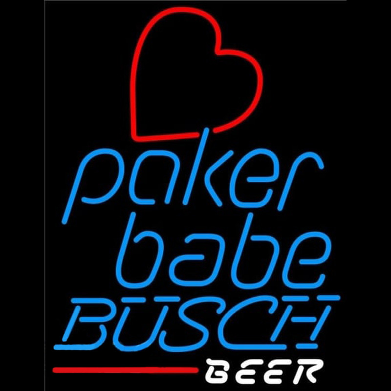 Busch Poker Girl Heart Babe Beer Sign Enseigne Néon
