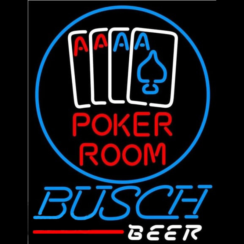 Busch Poker Room Beer Sign Enseigne Néon