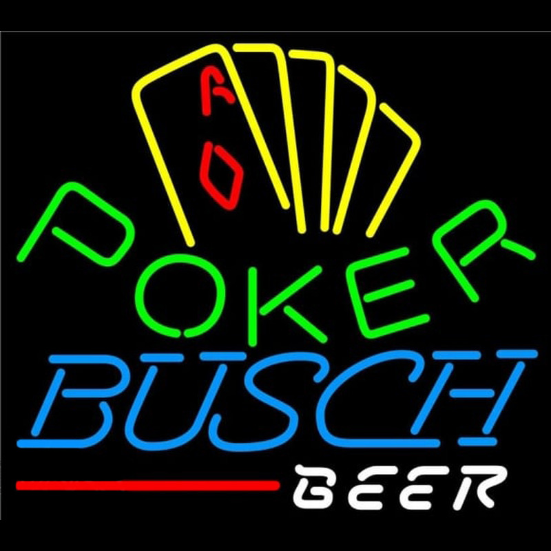 Busch Poker Yellow Beer Sign Enseigne Néon