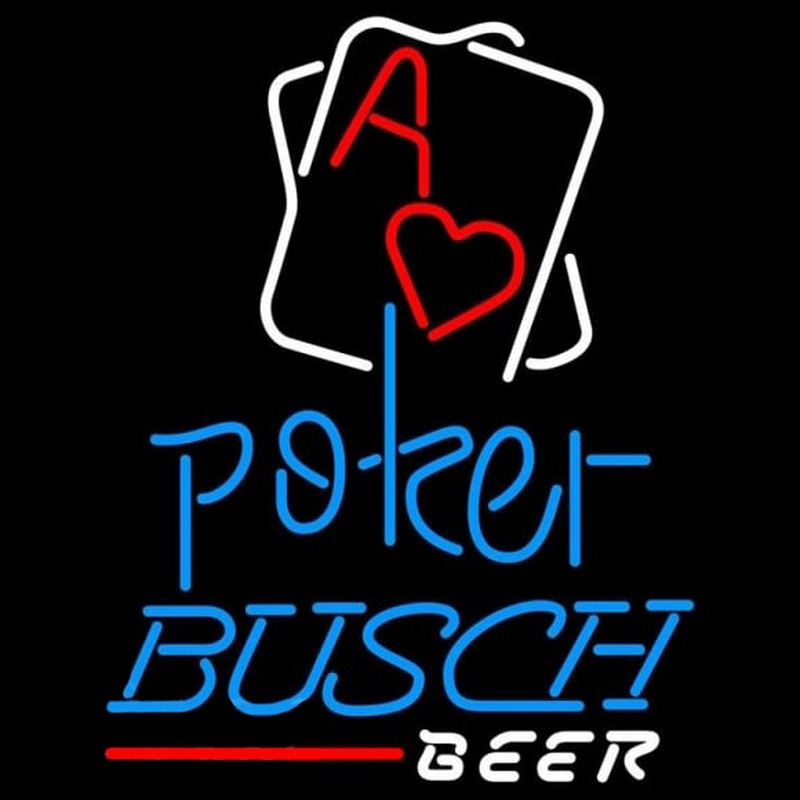 Busch Rectangular Black Hear Ace Beer Sign Enseigne Néon