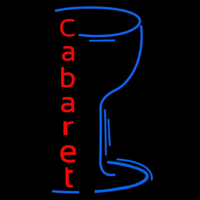 Cabaret With Wine Glass Enseigne Néon