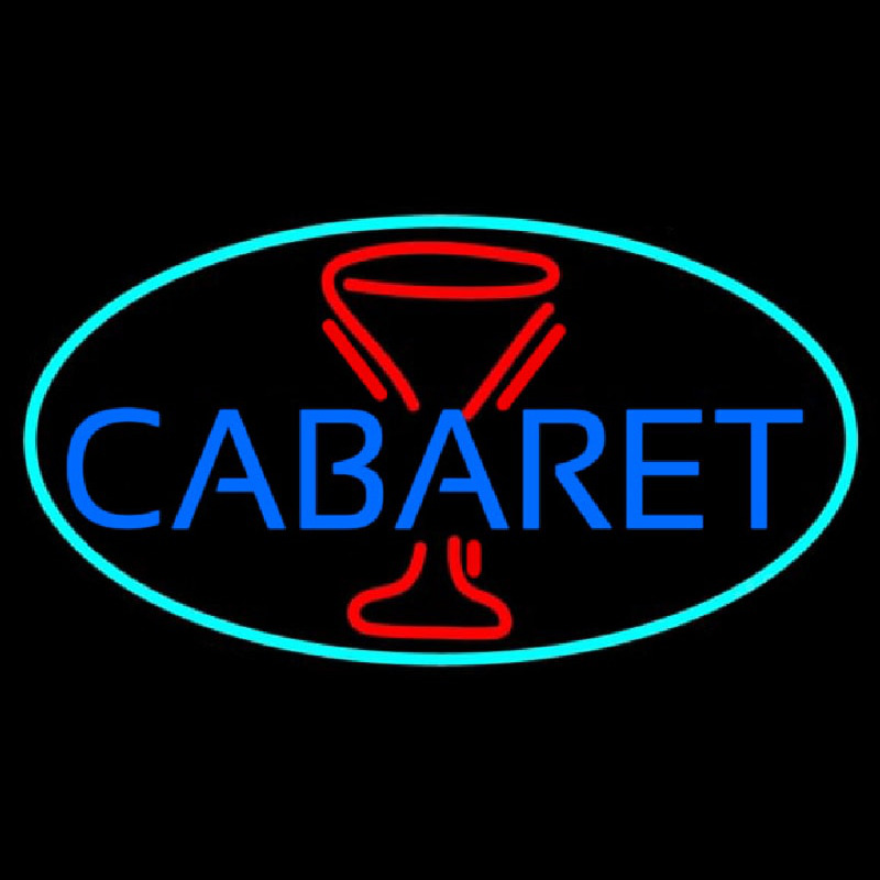 Cabaret With Wine Glass Enseigne Néon