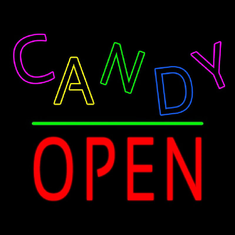 Candy Block Open Green Line Enseigne Néon