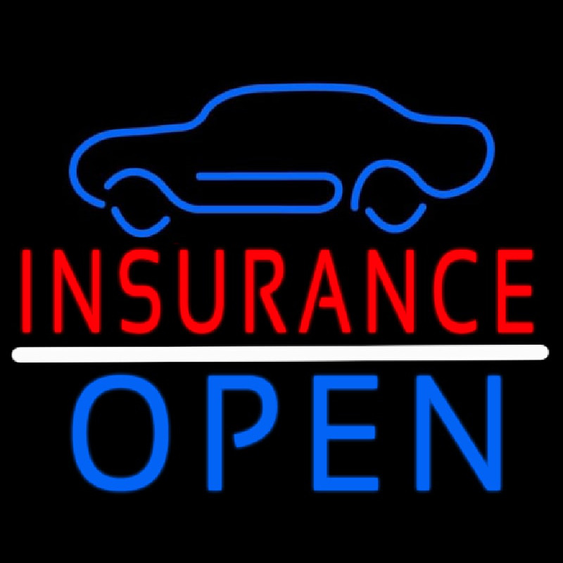 Car Logo Red Insurance Open Enseigne Néon