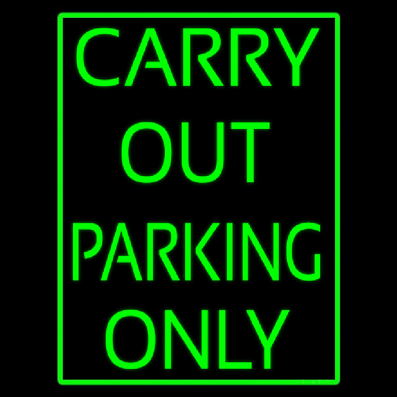 Carry Out Parking Only Enseigne Néon